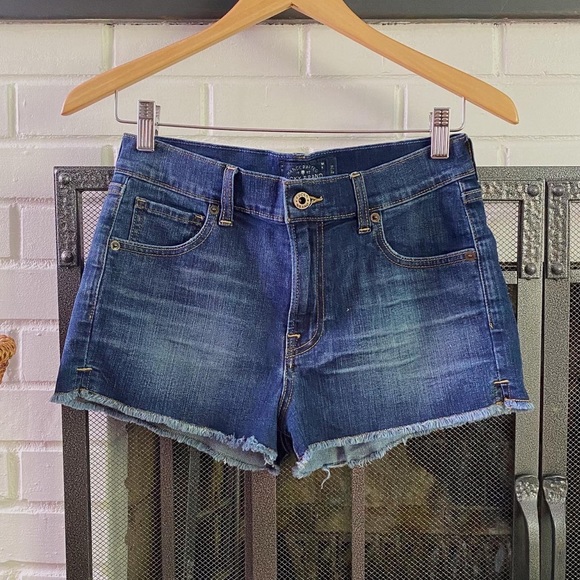 Lucky Brand Stretchy High Rise Cutoff Denim Shortie - Picture 1 of 6